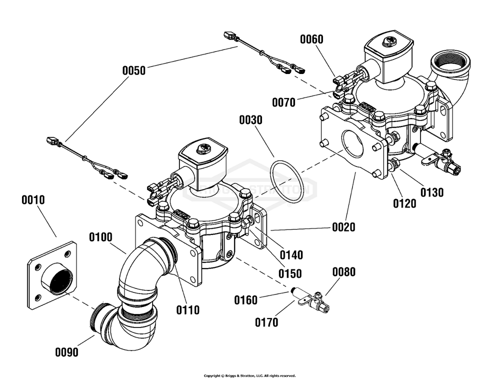 Fuel Solenoid Group Diagram and Parts List for 080018-02  Briggs and Stratton Generator